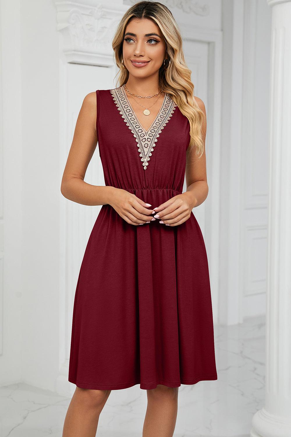 Pocketed V-Neck Wide Strap Dress Carauana Store