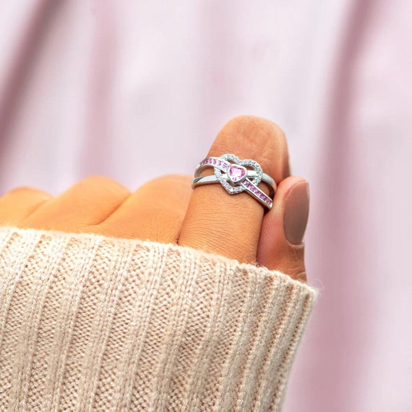 Heart Shape Zircon 925 Sterling Silver Ring Carauana Store