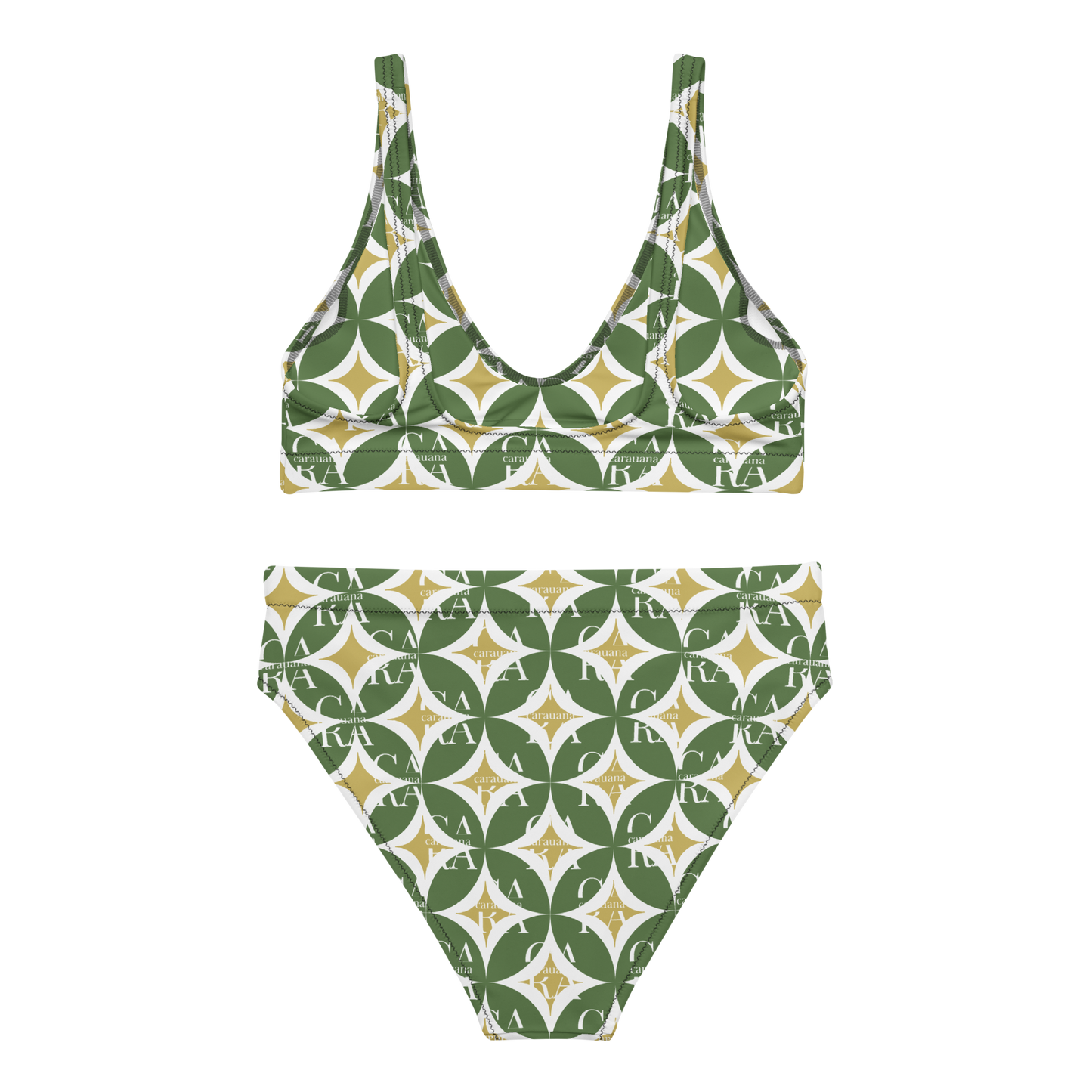 CaRaNaNa high-waisted bikini Green Pattern Carauana Store