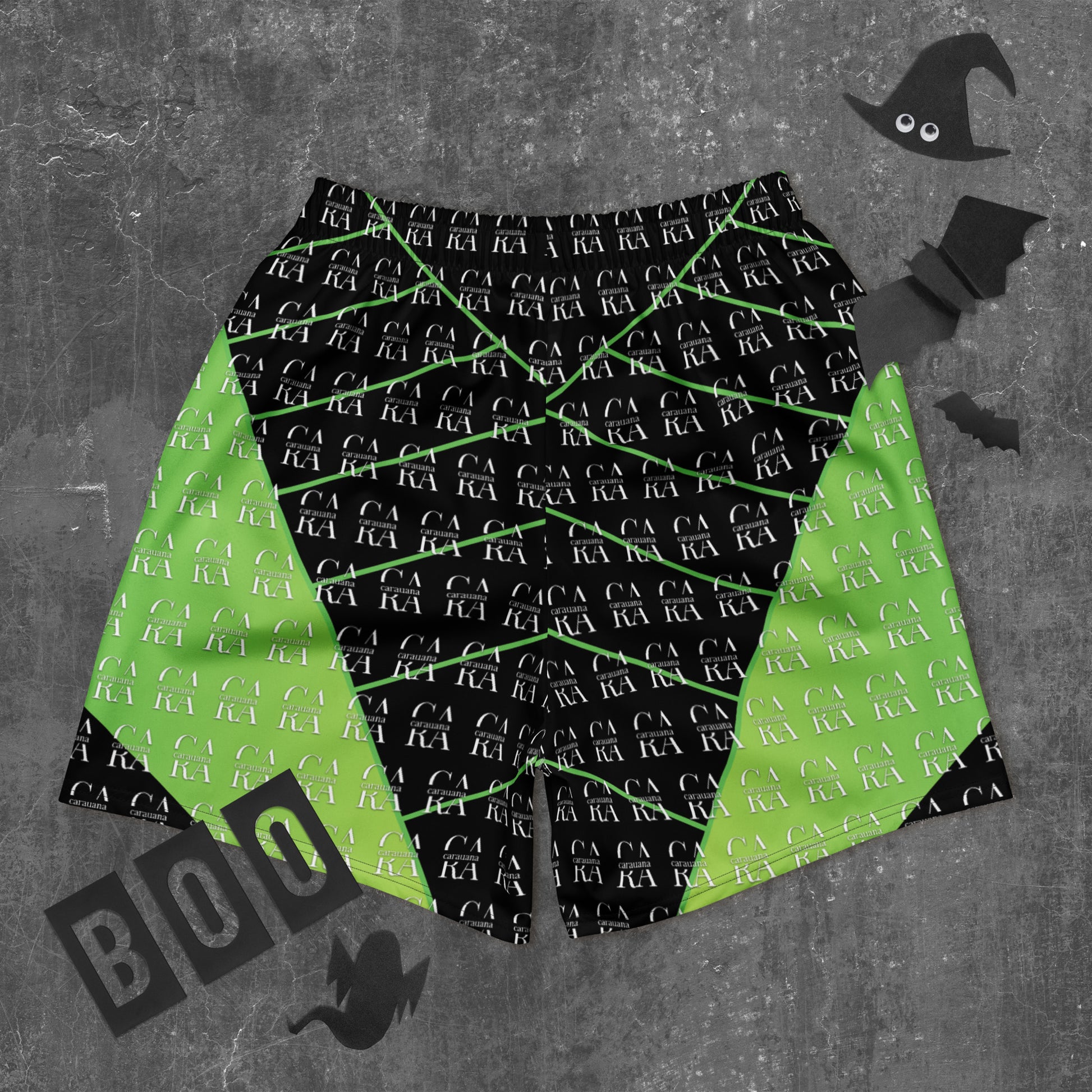 CaRaUaNa Athletic Shorts Unisex black Green Carauana Store