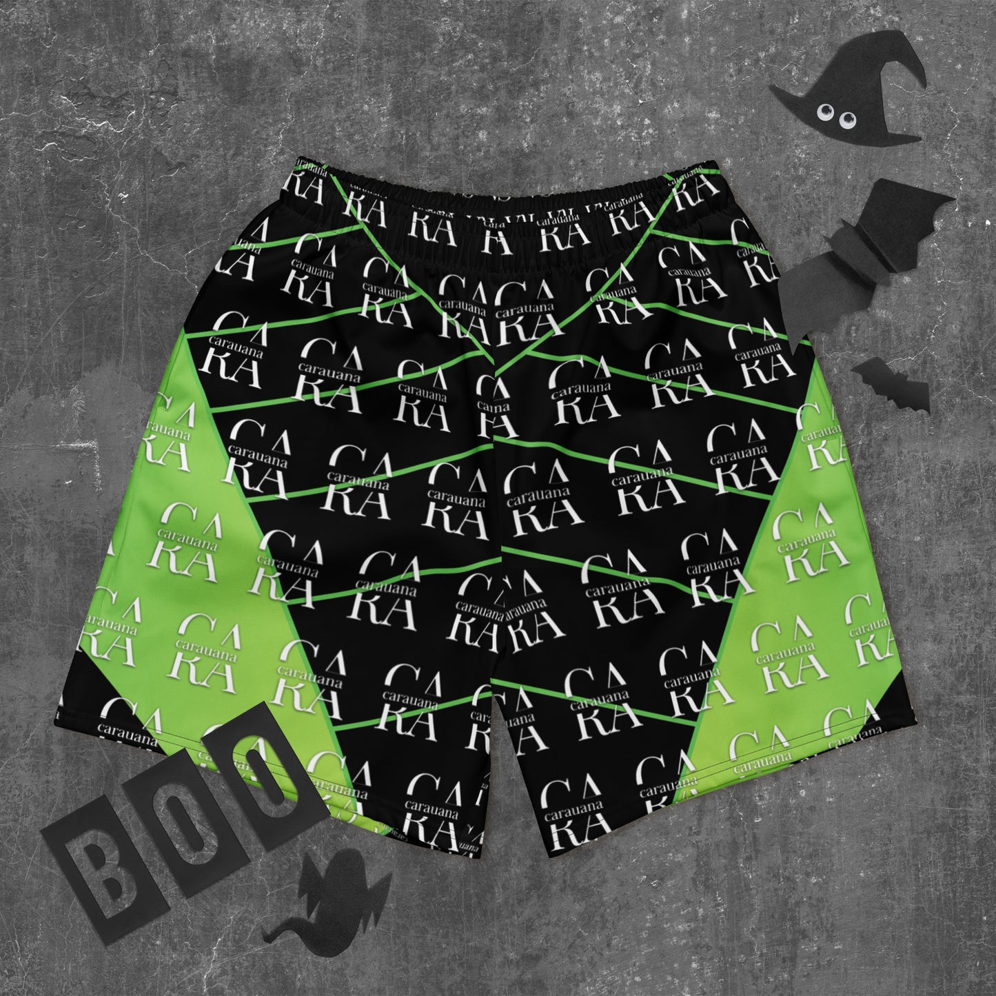 CaRaUaNa Athletic Shorts Unisex black Green Carauana Store