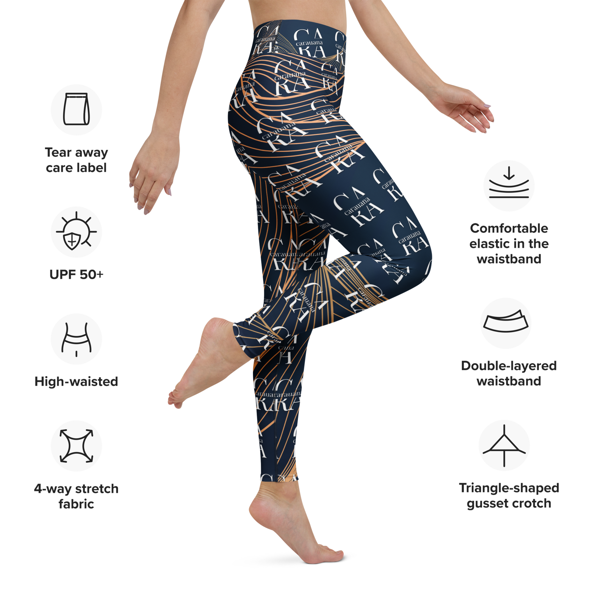 CaRaUaNa Leggings SPORT blue gold Carauana Store