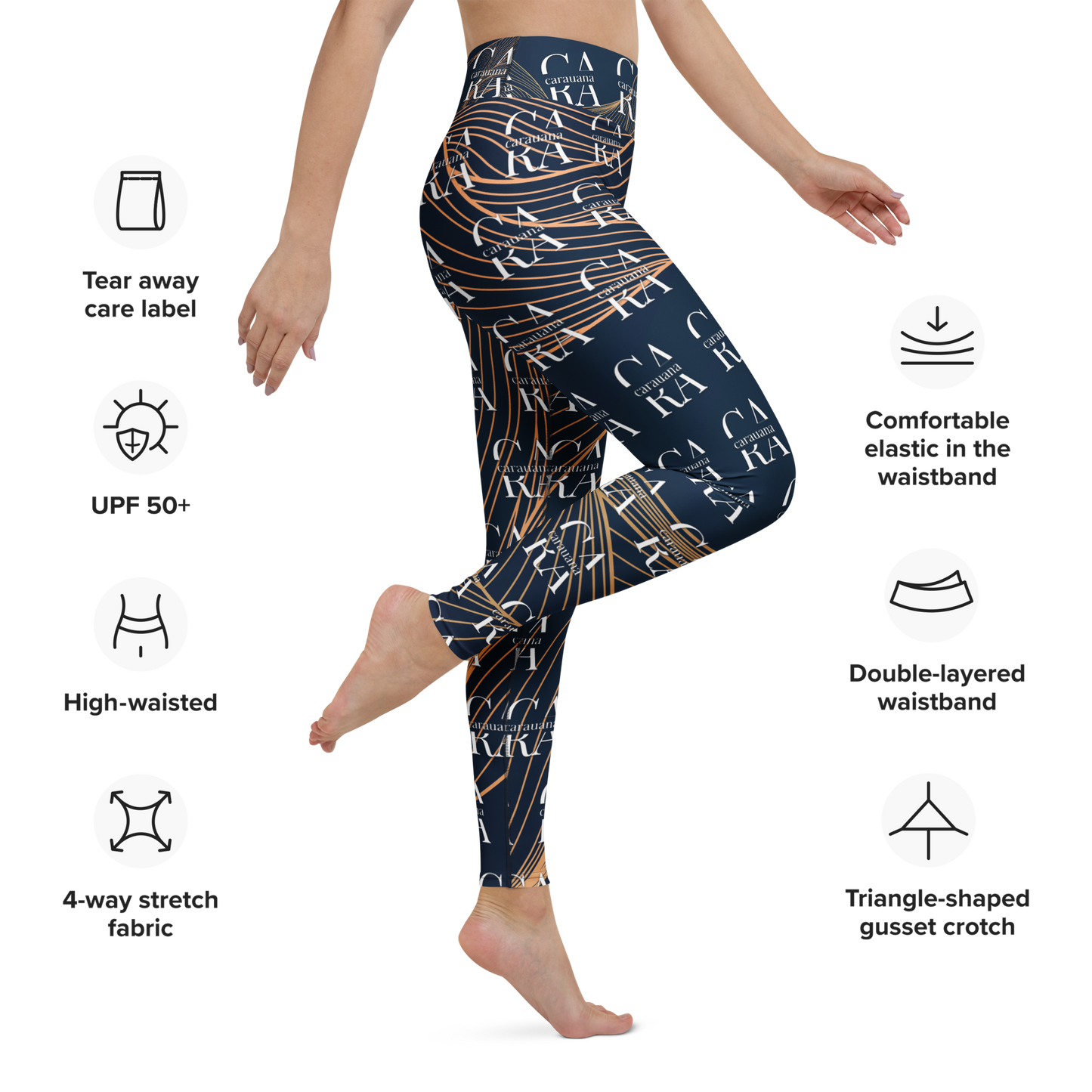 CaRaUaNa Leggings SPORT blue gold Carauana Store