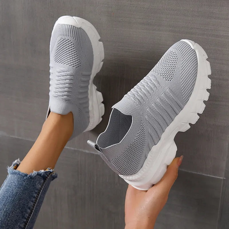 Breathable Mesh Round Toe Platform Athletic Carauana Store