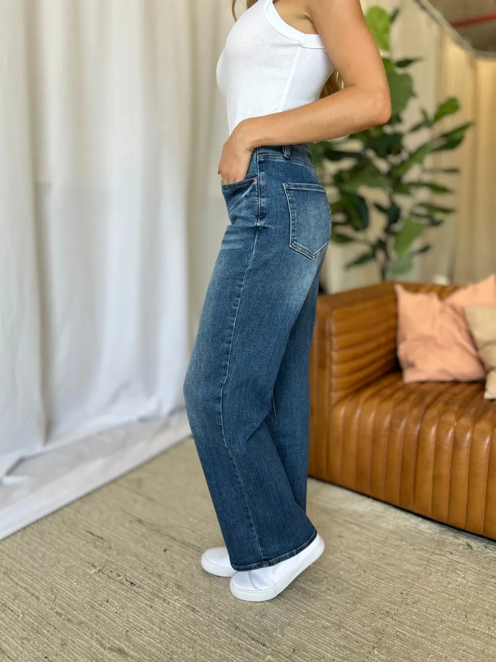 RFM Full Size High Rise Tummy Control Wide Leg Jeans Carauana Store