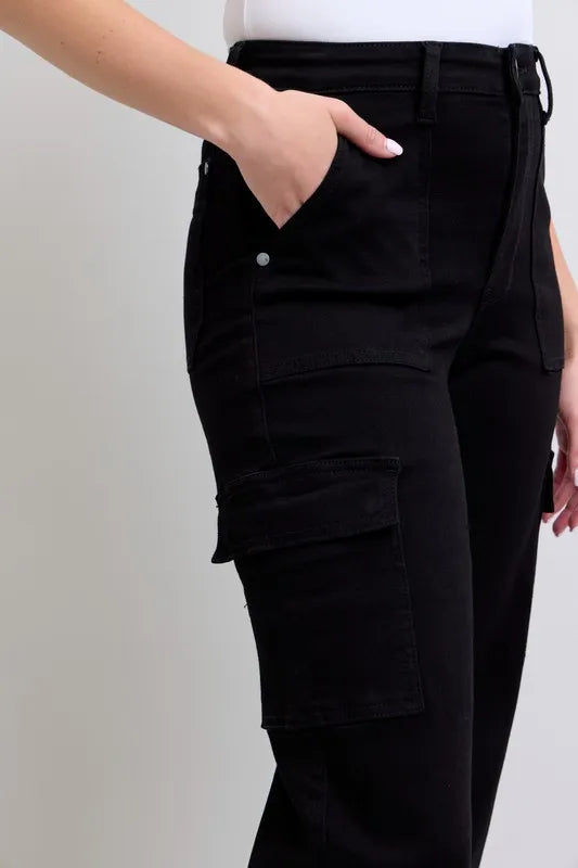 Judy Blue Full Size High Waist Cargo Wide Leg Jeans Plus Size Carauana Store