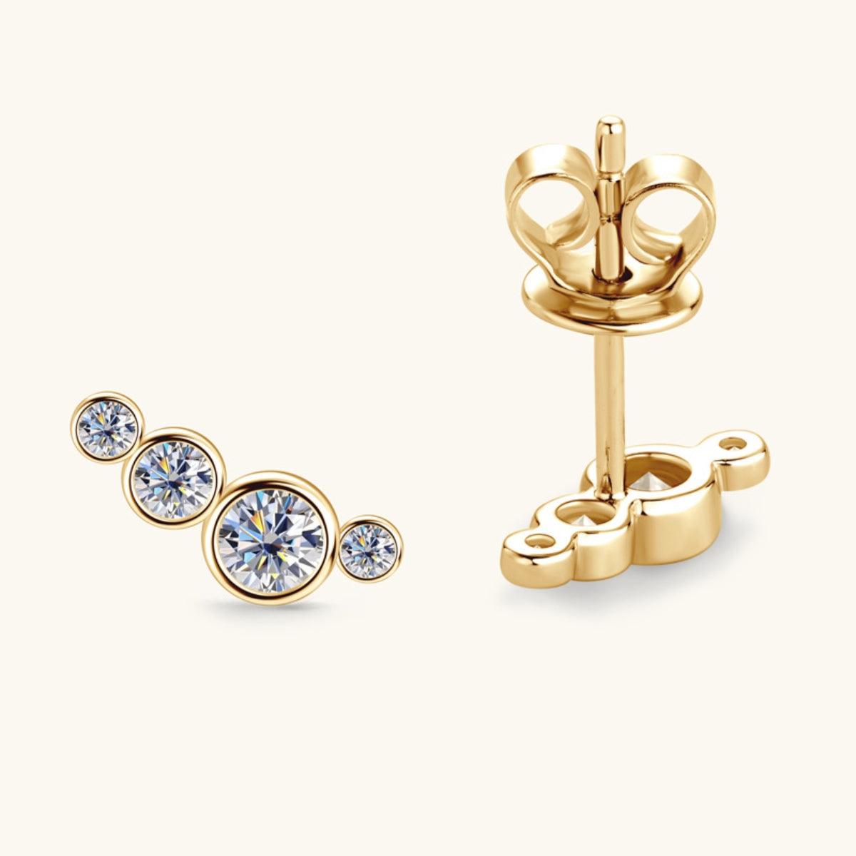 Moissanite 925 Sterling Silver Stud Earrings Carauana Store