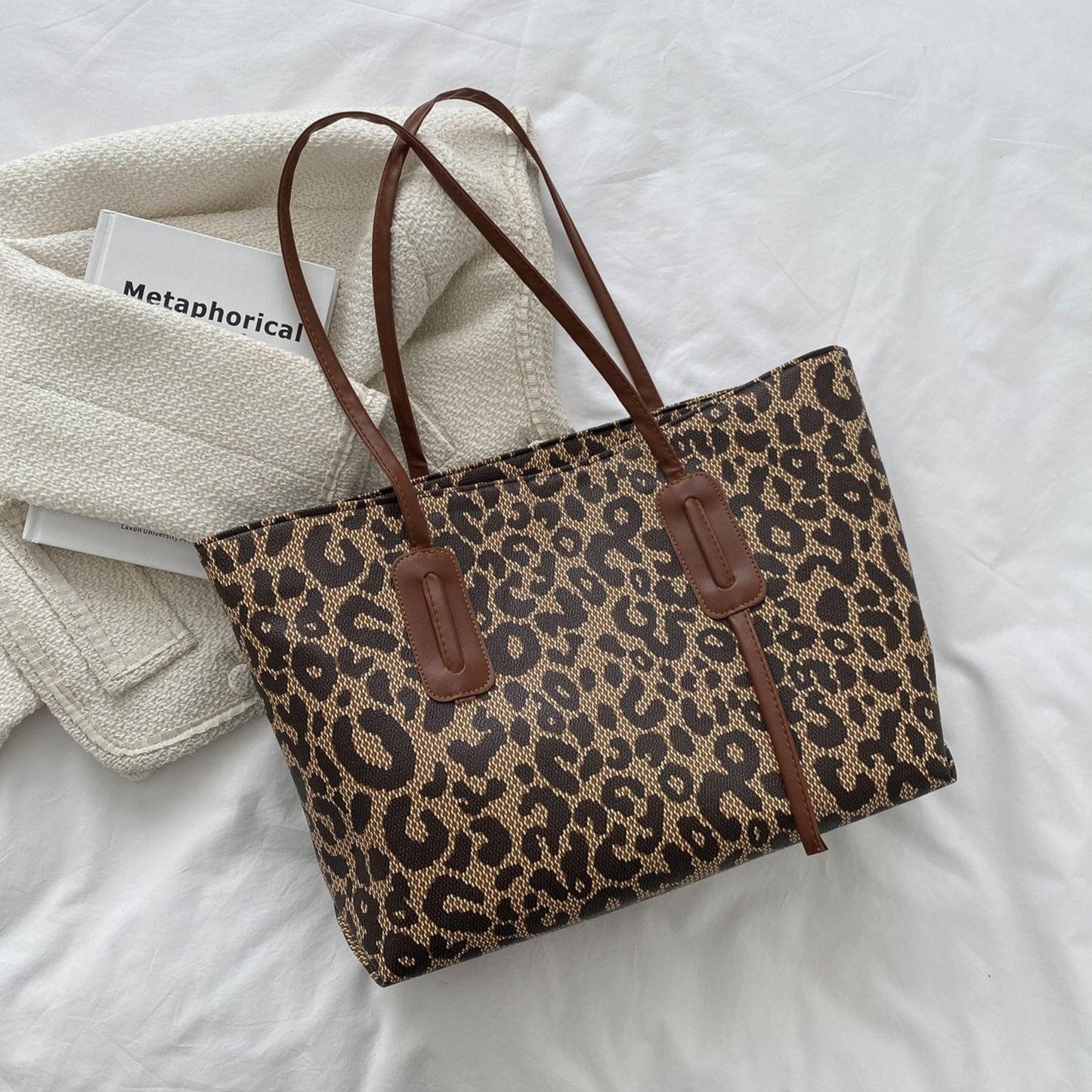 PU Leather Leopard Tote Bag Carauana Store