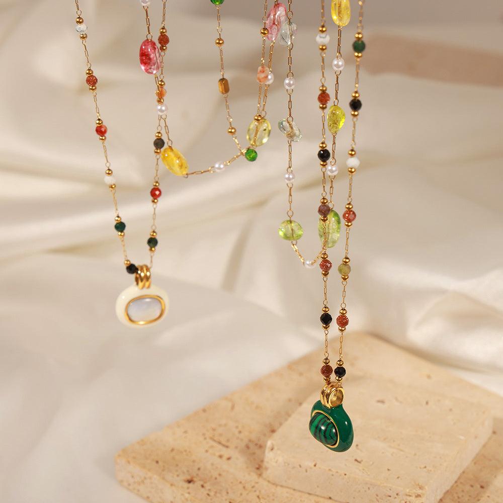 Titanium Steel Gold-plated Bead Necklace Carauana Store