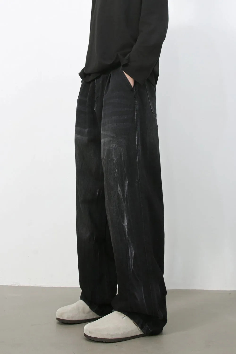 Men's High Waist Washed Jeans Carauana Store