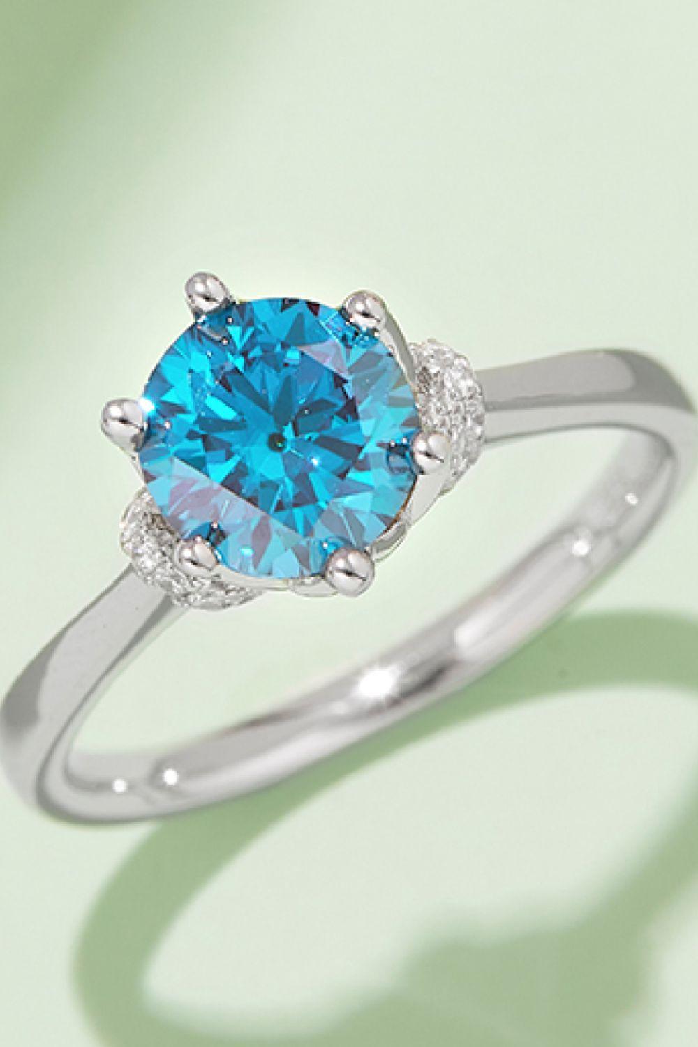 1 Carat Moissanite Contrast 925 Sterling Silver Ring Carauana Store