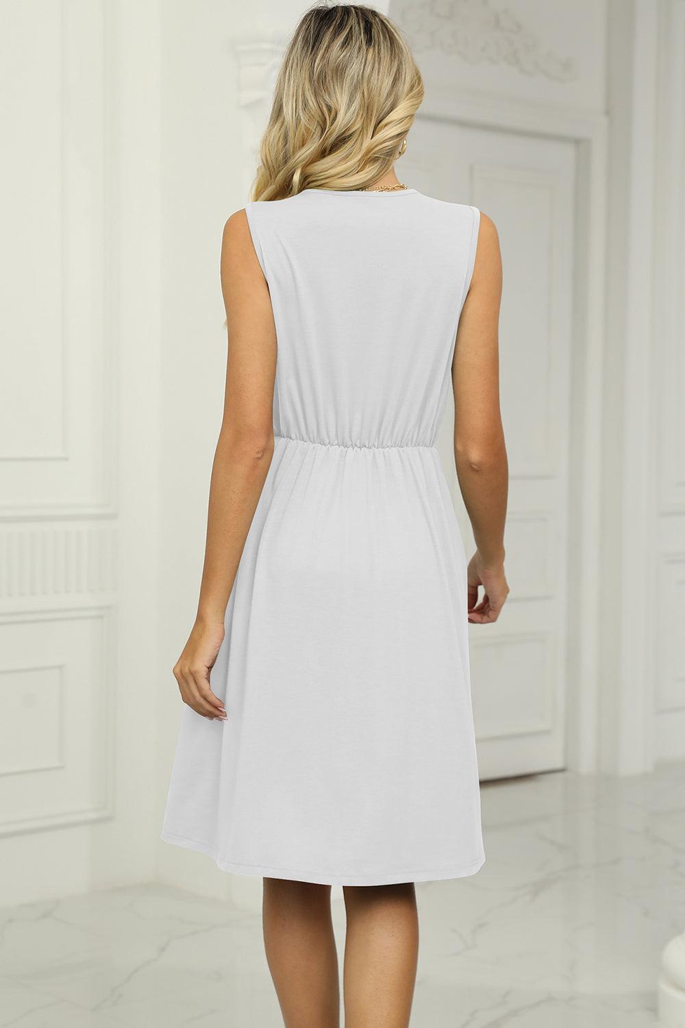 Pocketed V-Neck Wide Strap Dress Carauana Store
