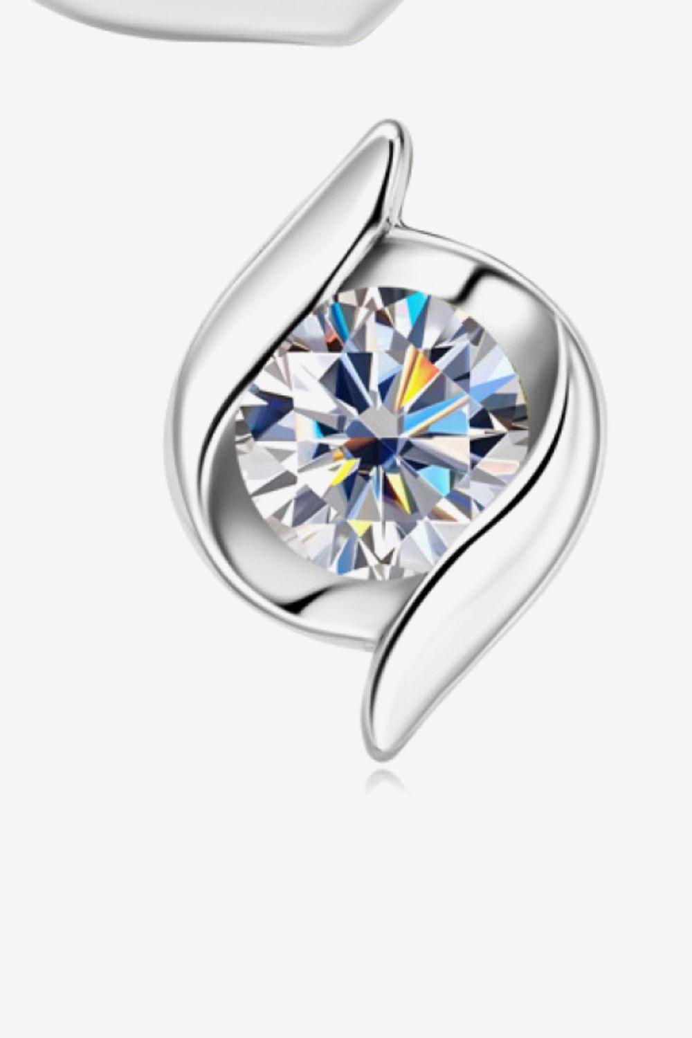 1 Carat Moissanite 925 Sterling Silver Stud Earrings Carauana Store