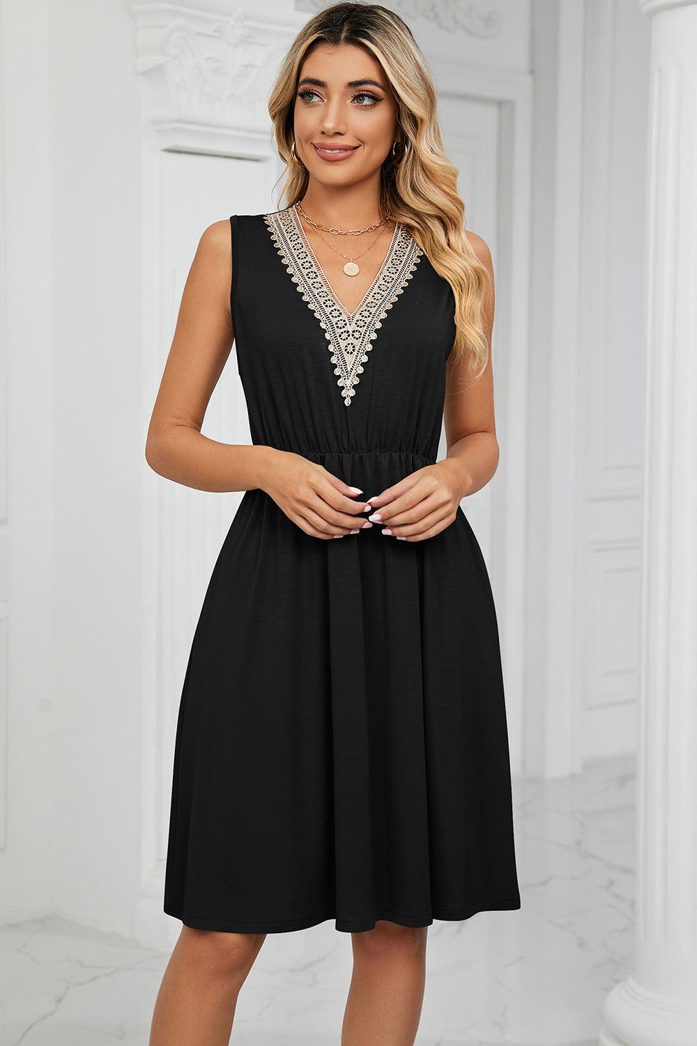 Pocketed V-Neck Wide Strap Dress Carauana Store