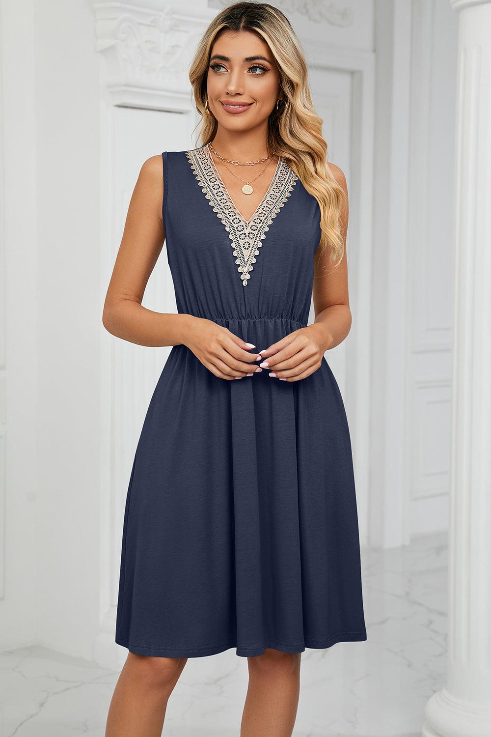 Pocketed V-Neck Wide Strap Dress Carauana Store