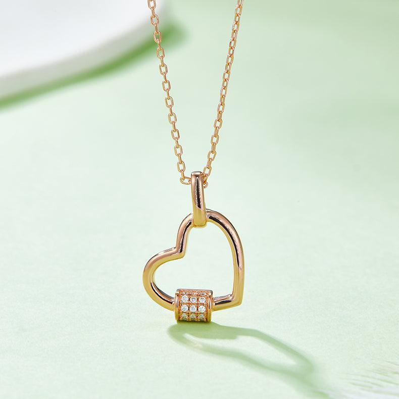 Moissanite 925 Sterling Silver Heart Shape Necklace Carauana Store