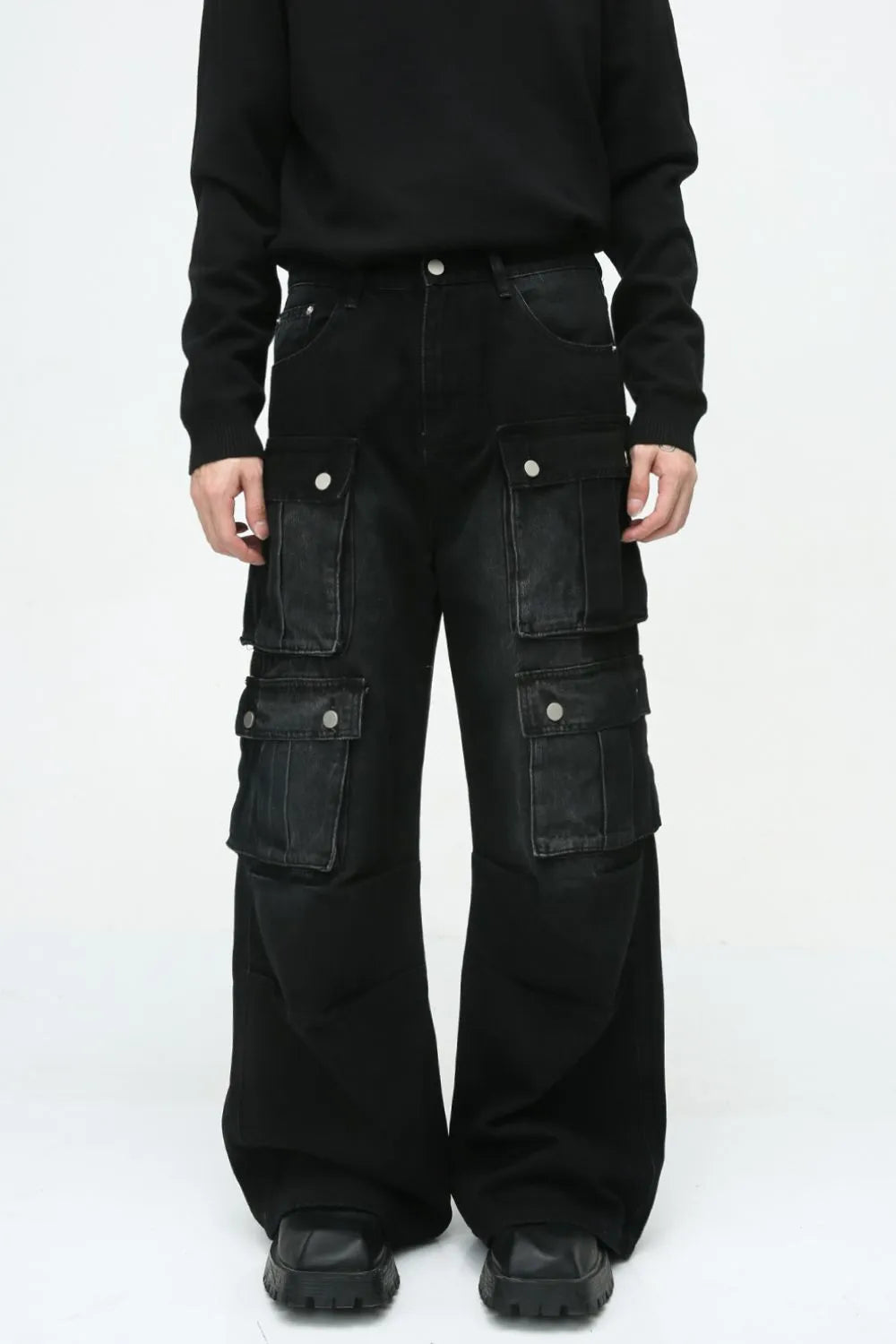 Multi-Pocket Cargo Wide-Leg Jeans Carauana Store