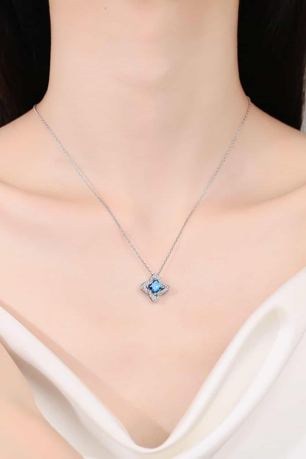 1 Carat Moissanite Floral Pendant Necklace Carauana Store