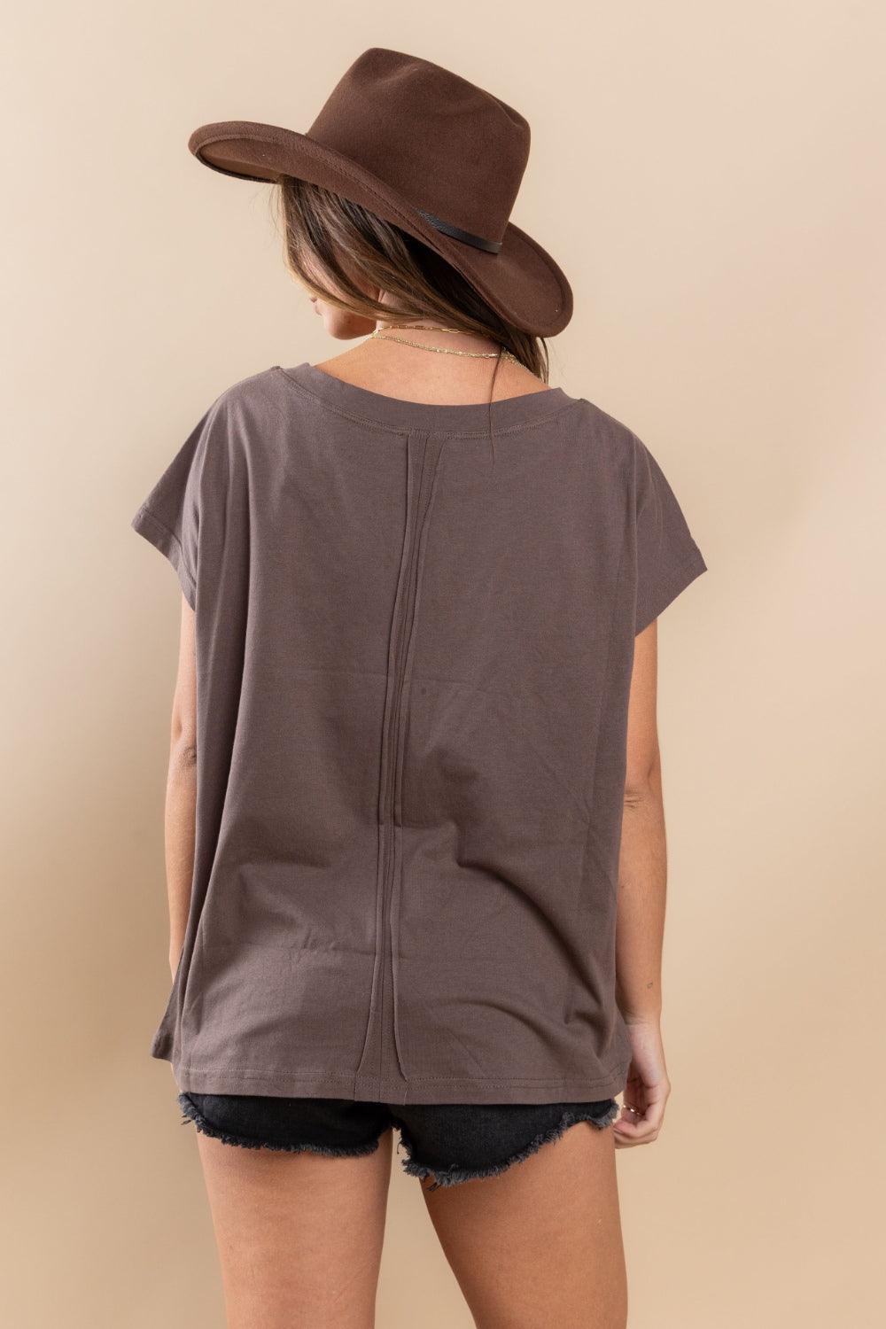 Ces Femme Fringe Detail Round Neck Short Sleeve Top Carauana Store