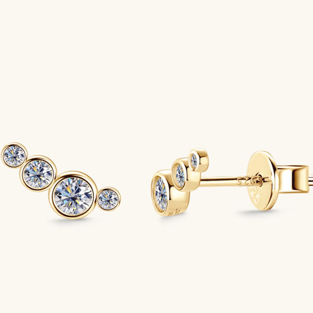 Moissanite 925 Sterling Silver Stud Earrings Carauana Store