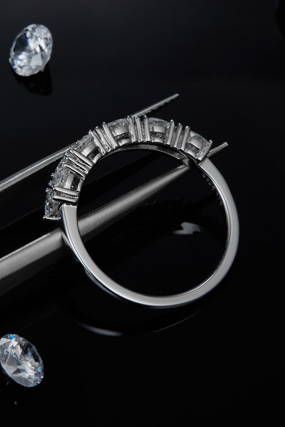 1 Carat Moissanite 925 Sterling Silver Half-Eternity Ring Carauana Store