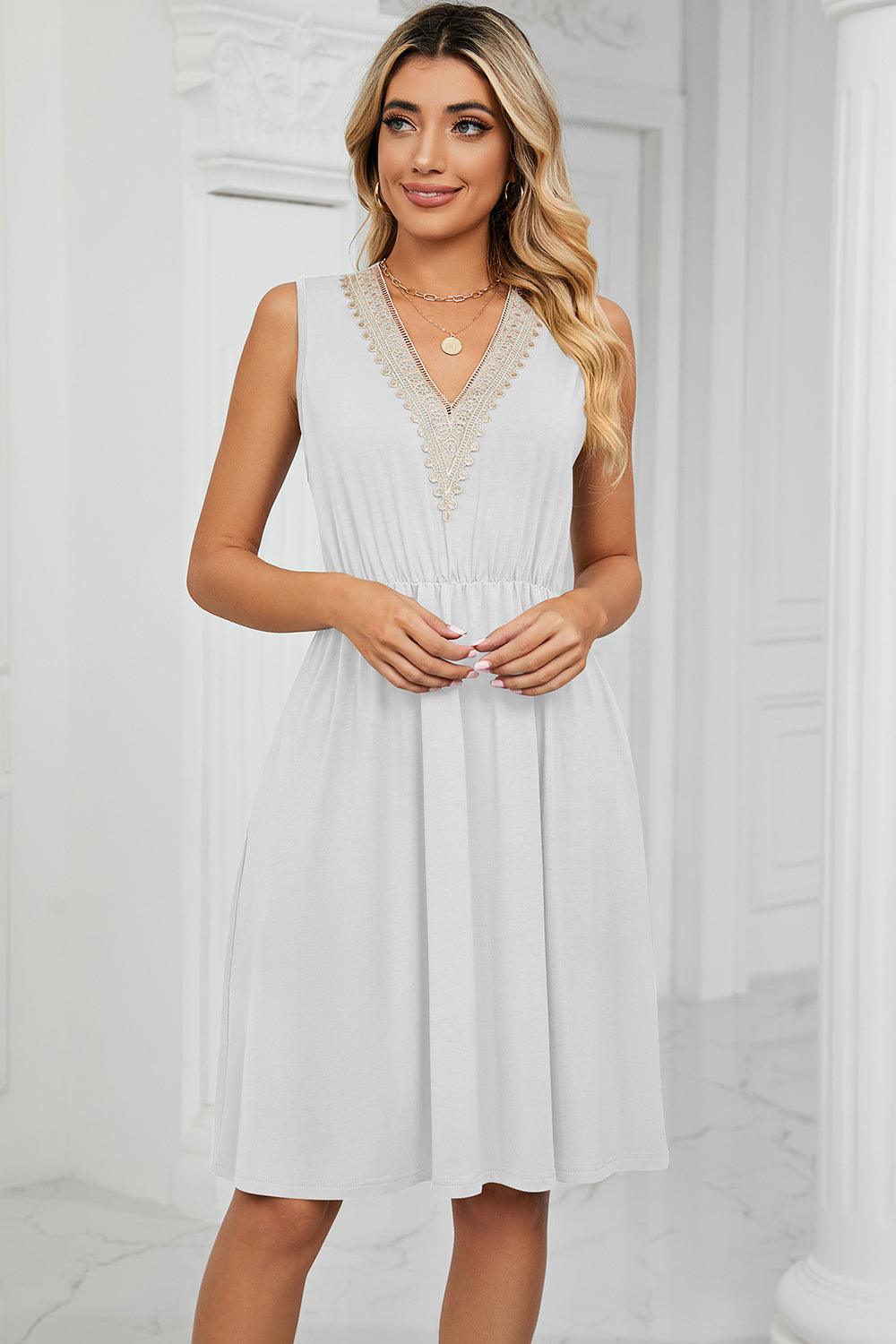 Pocketed V-Neck Wide Strap Dress Carauana Store