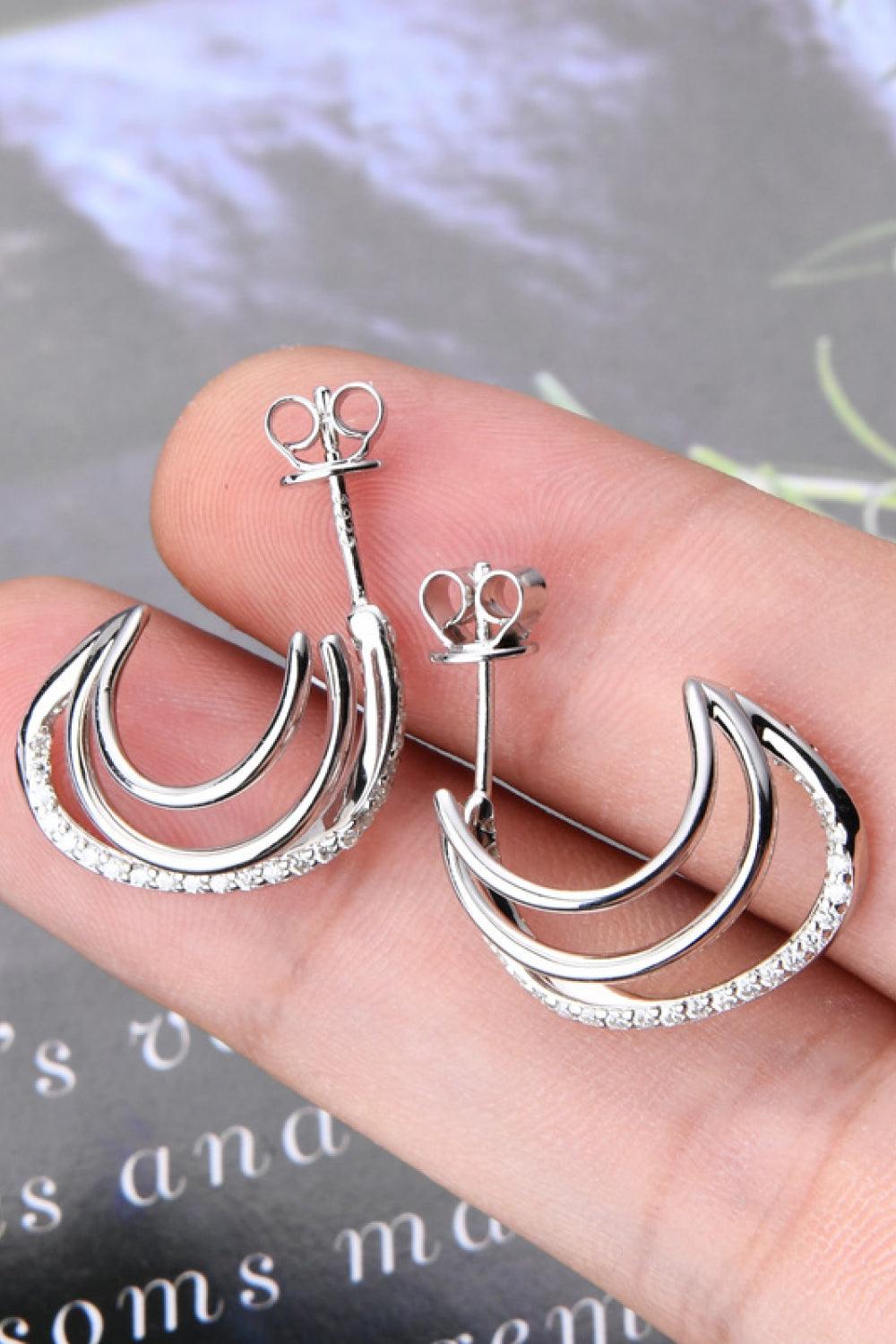 Moissanite 925 Sterling Silver Earrings Carauana Store