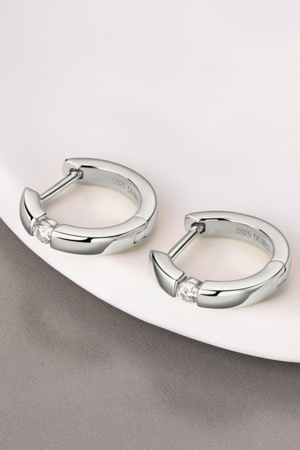 Moissanite 925 Sterling Silver Huggie Earrings Carauana Store