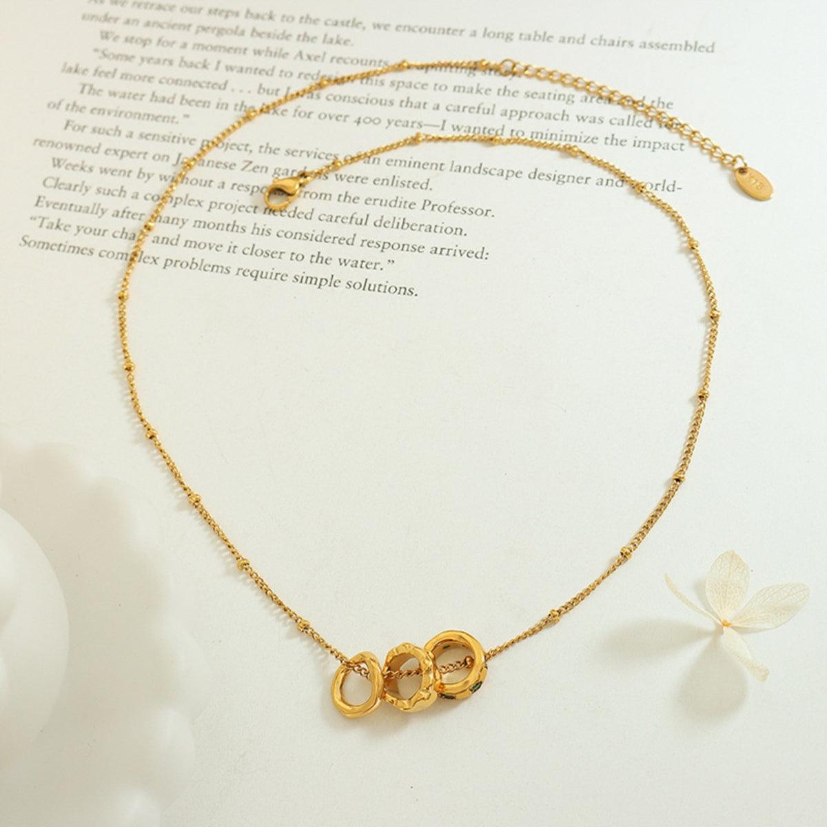 Titanium Steel Inlaid Zircon Pendant Necklace Carauana Store