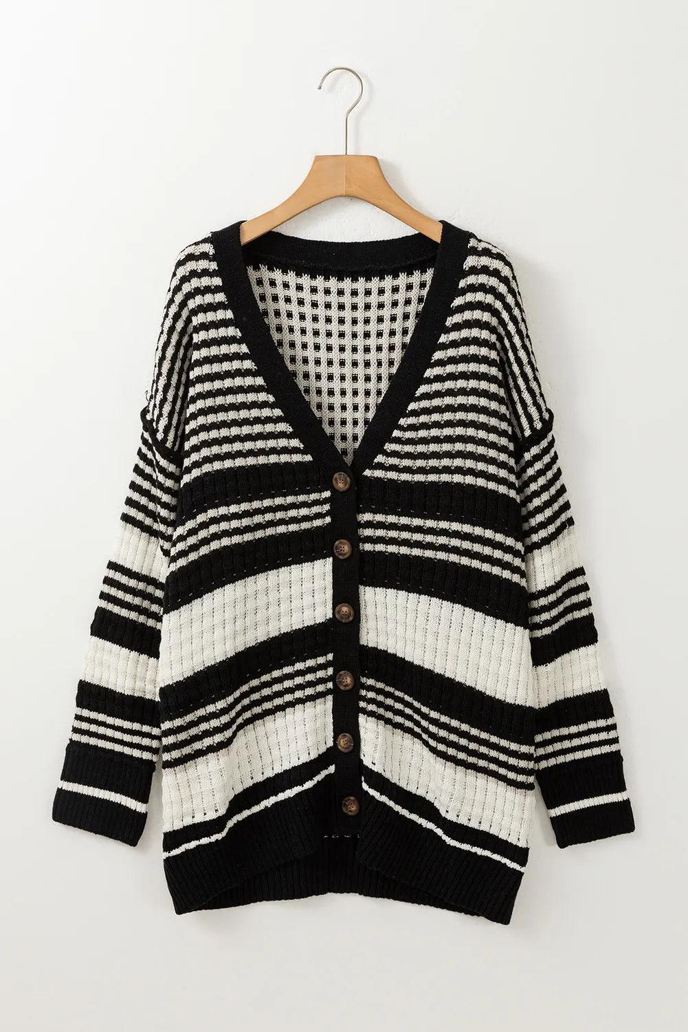 Striped Button Down Cardigan Carauana Store