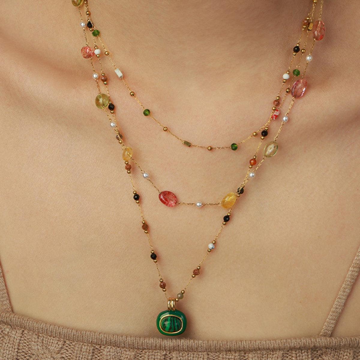 Titanium Steel Gold-plated Bead Necklace Carauana Store
