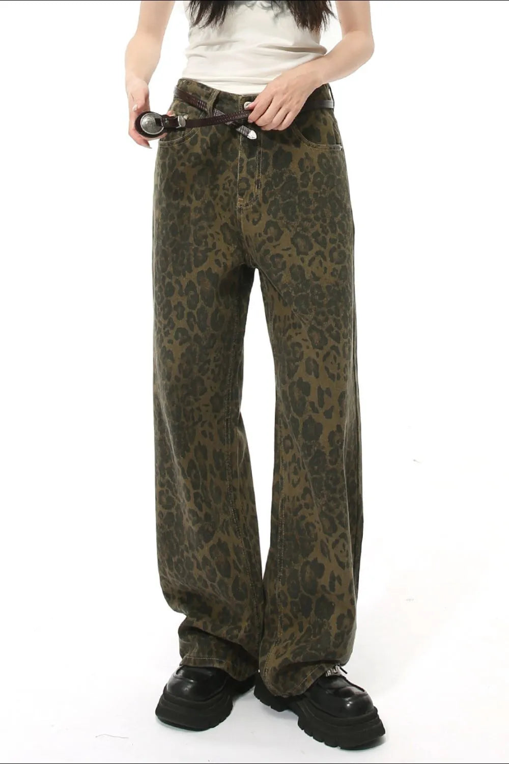 Leopard Jeans with Pockets Carauana Store