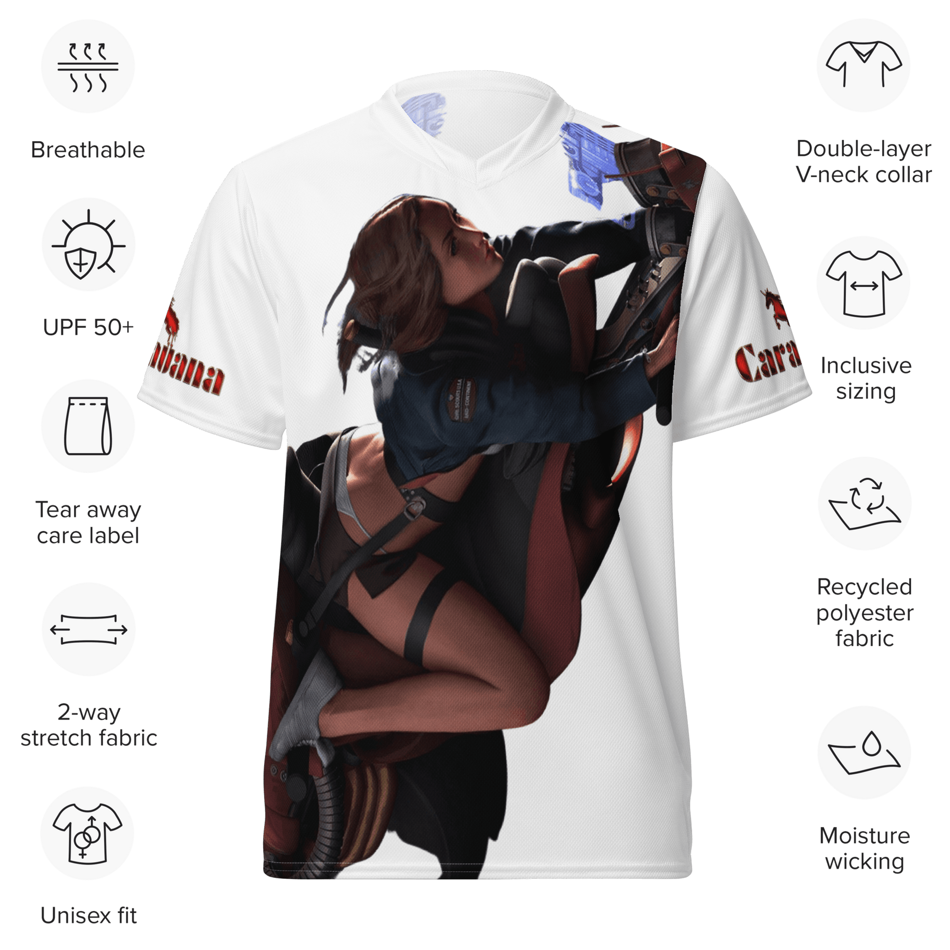 t-shirt sports jersey Carauana Store