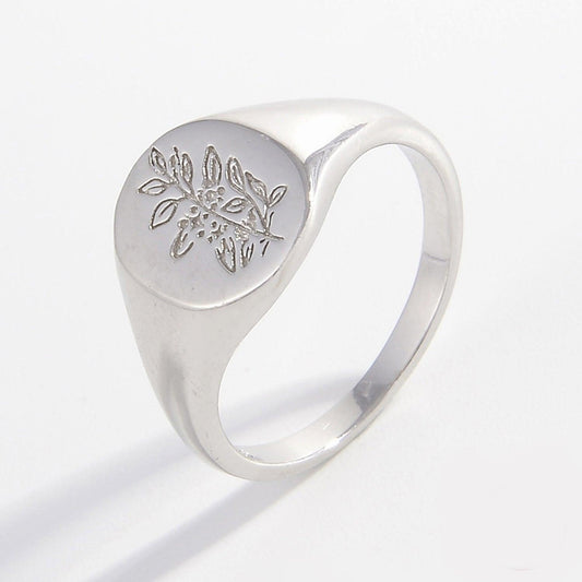 925 Sterling Silver Signet Ring Carauana Store