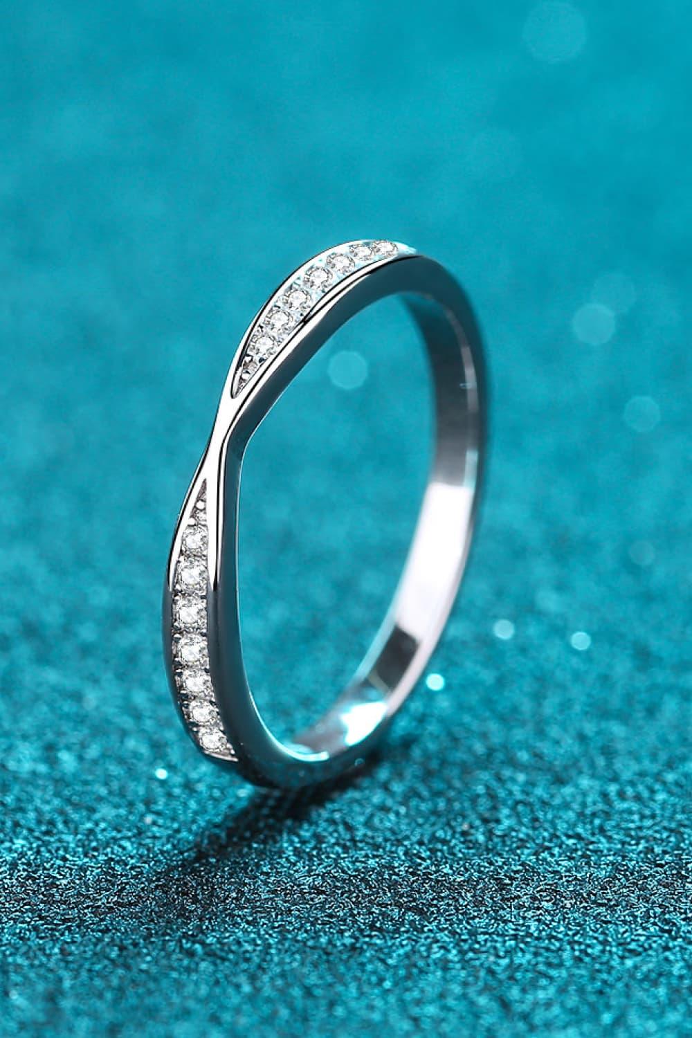 Moissanite Rhodium-Plated Ring Carauana Store