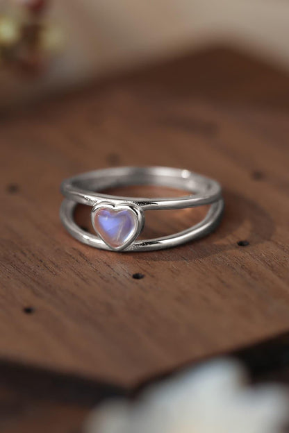 Moonstone Heart 925 Sterling Silver Ring Carauana Store