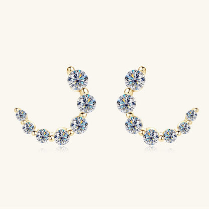 925 Sterling Silver Inlaid Moissanite Stud Earrings Carauana Store