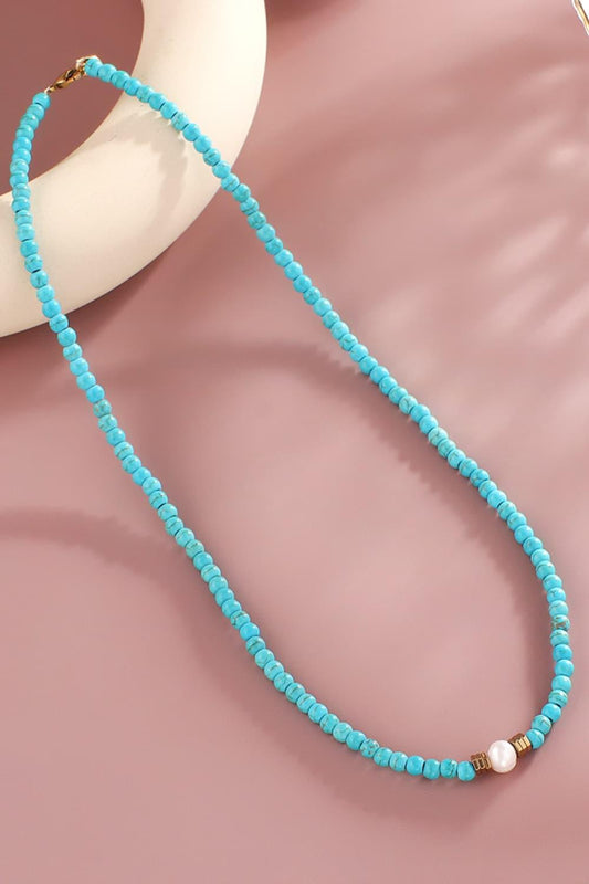 Turquoise & Pearl Necklace Carauana Store