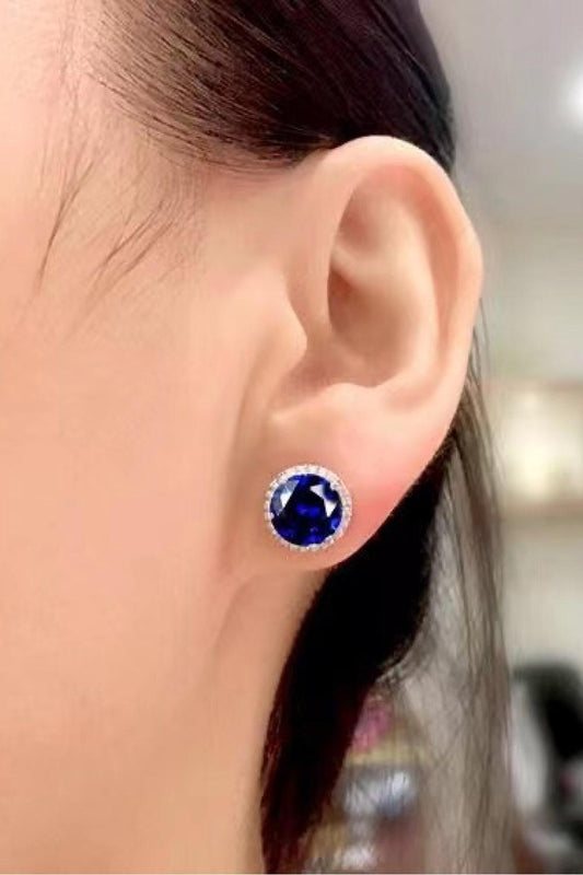 Contrast 2 Carat Moissanite Platinum-Plated Stud Earrings Carauana Store