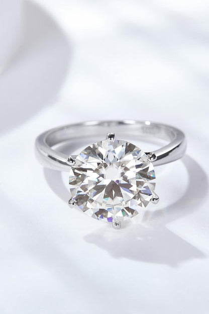 Platinum-Plated 5 Carat Moissanite Solitaire Ring Carauana Store