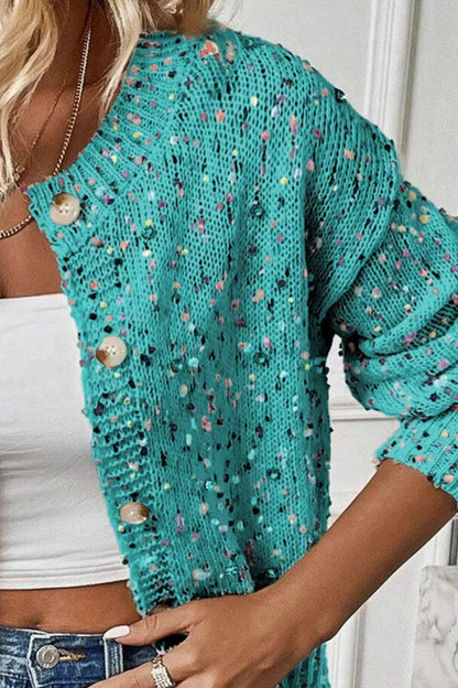 Confetti Button Up Long Sleeve Cardigan Carauana Store