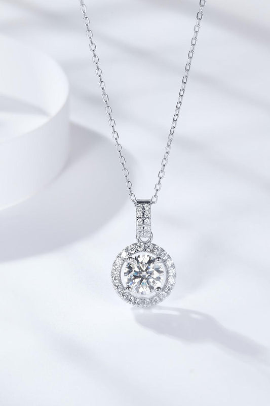 2 Carat Moissanite Round Pendant Necklace Carauana Store