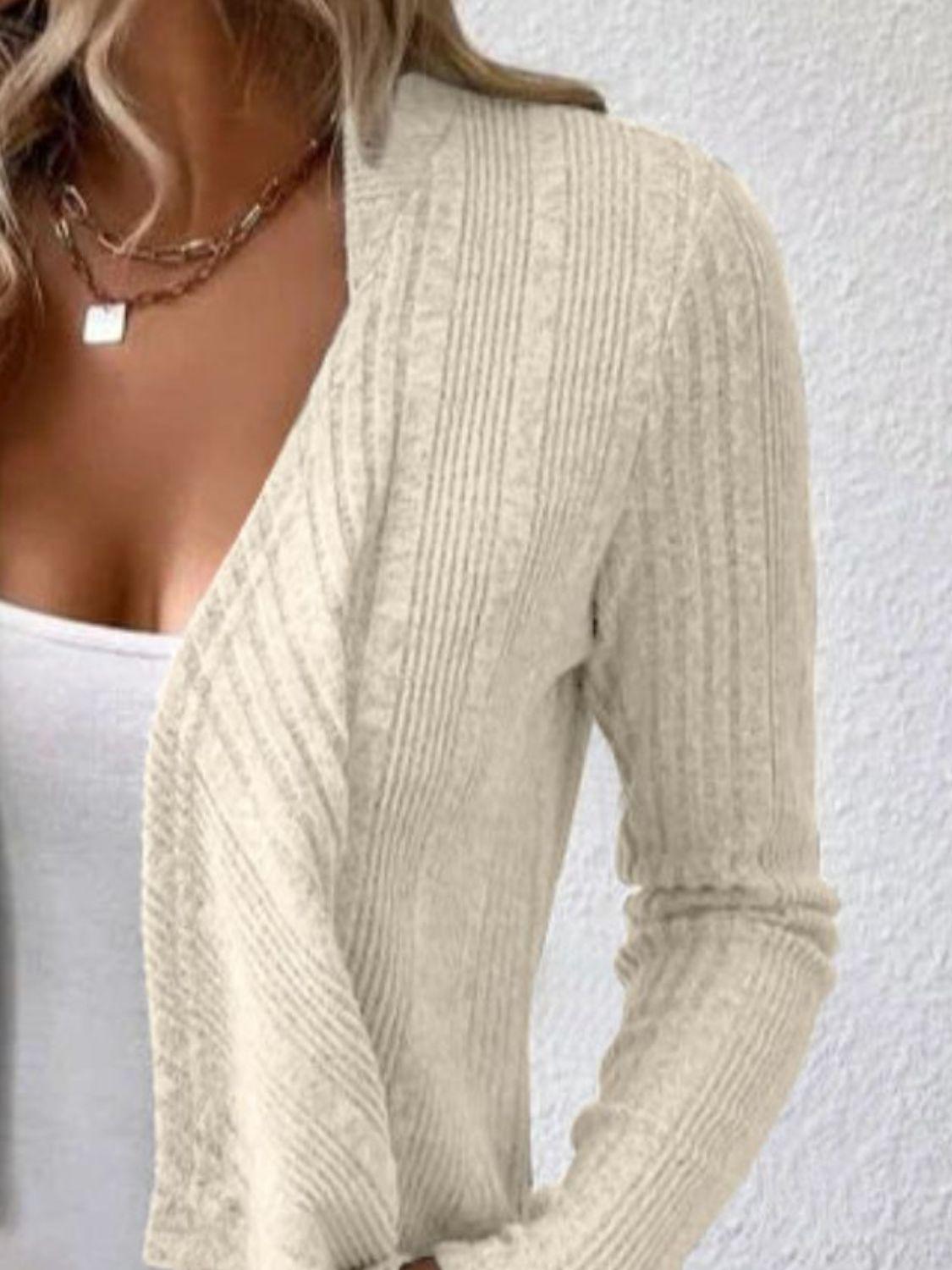 Open Front Long Sleeve Cardigan Carauana Store
