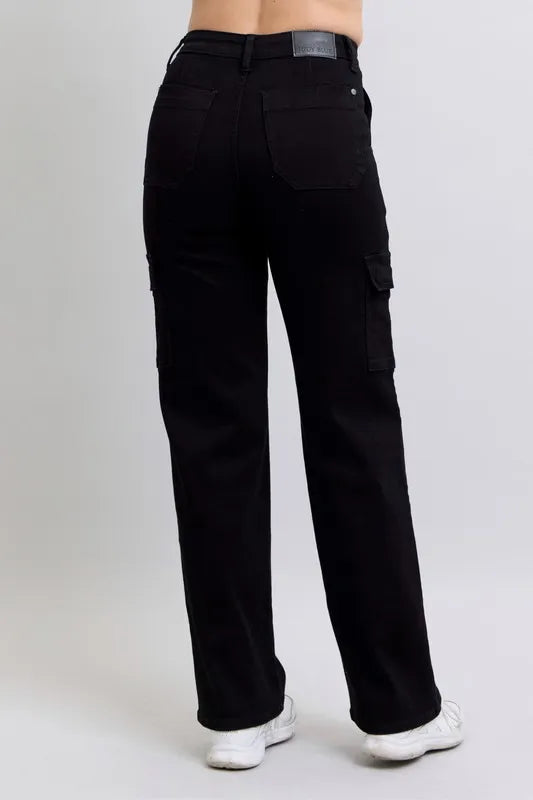 Judy Blue Full Size High Waist Cargo Wide Leg Jeans Plus Size Carauana Store