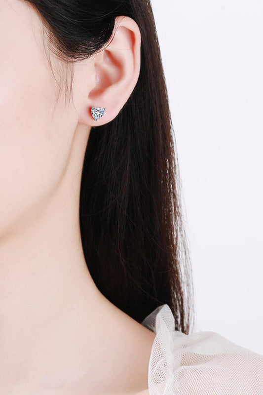 2 Carat Moissanite Heart-Shaped Stud Earrings Carauana Store