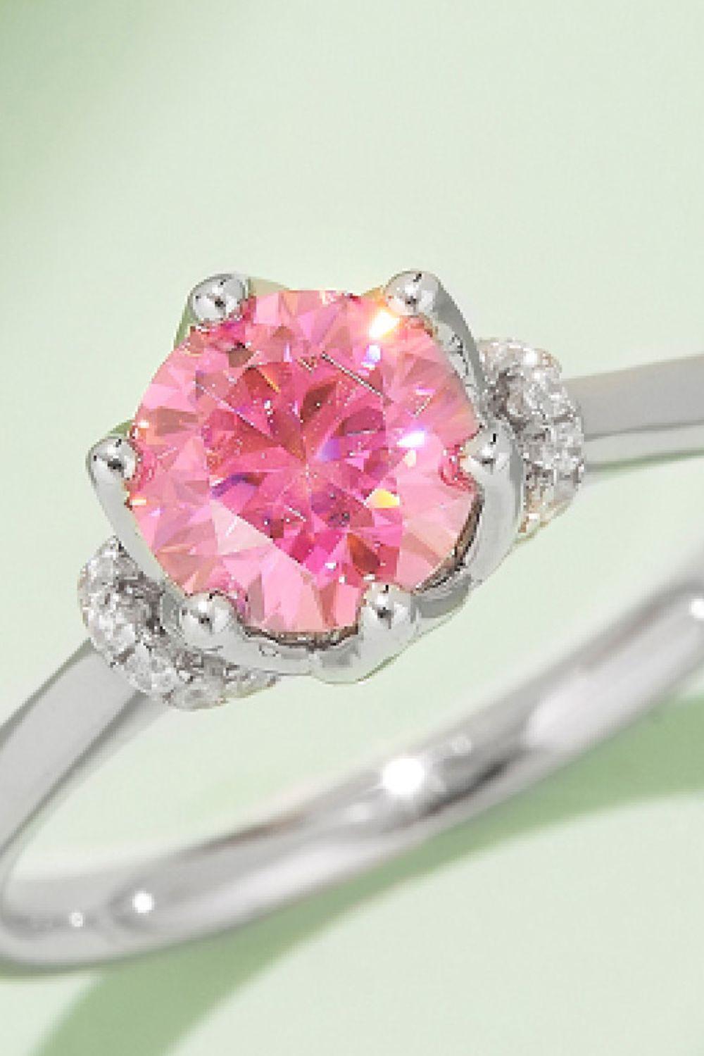 1 Carat Moissanite Contrast 925 Sterling Silver Ring Carauana Store