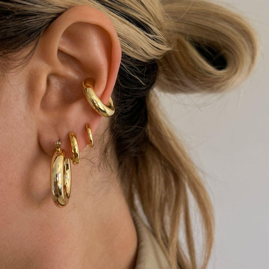 Stainless Steel Letter C Shape Clip On Earrings Carauana Store