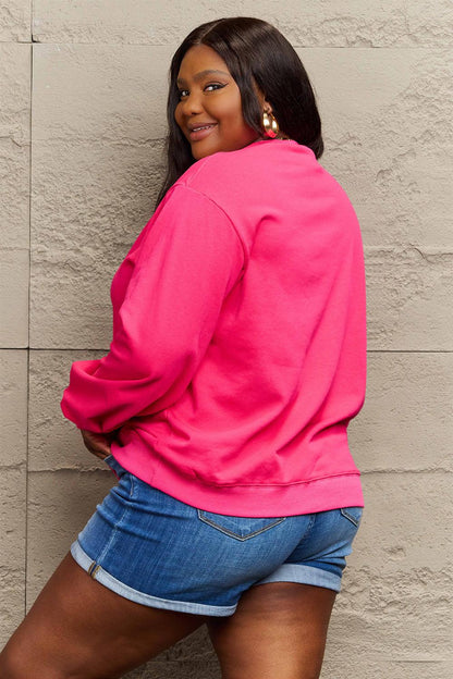 Simply Love Full Size 2024 Round Neck Dropped Shoulder Sweatshirt Carauana Store