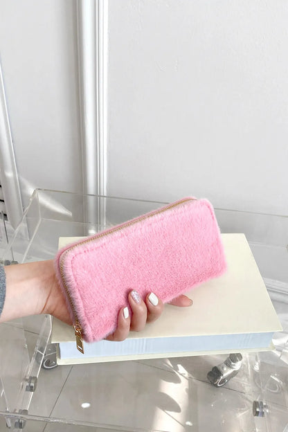 Solid Color Fluff Rectangle Wallet Carauana Store