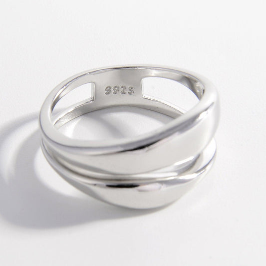 925 Sterling Silver Double-Layered Ring Carauana Store